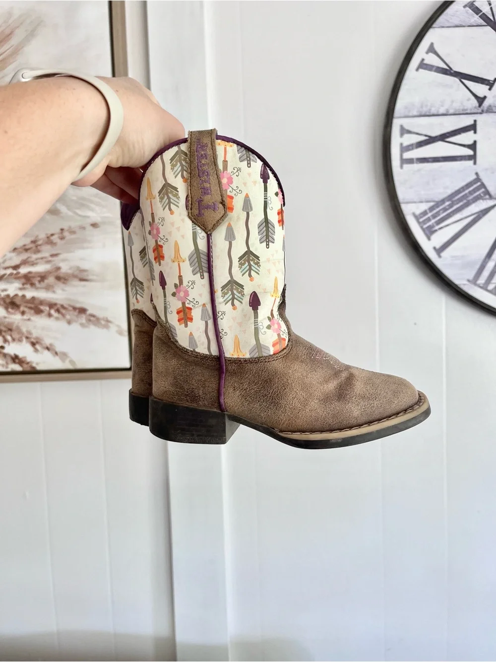 Twister Western Cowgirl Girls Arrow Boots